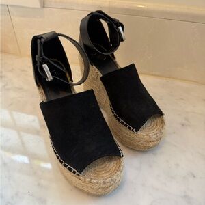 Marc Fisher Black Espadrille Wedges